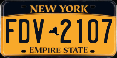 NY license plate FDV2107