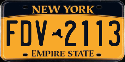 NY license plate FDV2113