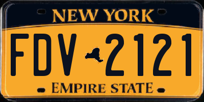 NY license plate FDV2121