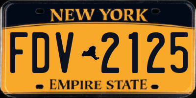 NY license plate FDV2125