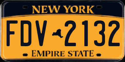 NY license plate FDV2132