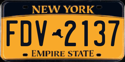 NY license plate FDV2137