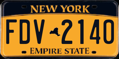 NY license plate FDV2140