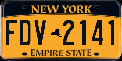 NY license plate FDV2141