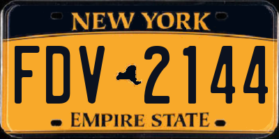 NY license plate FDV2144