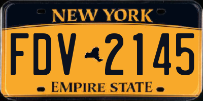 NY license plate FDV2145