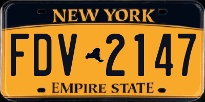 NY license plate FDV2147