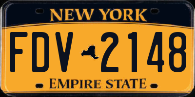 NY license plate FDV2148