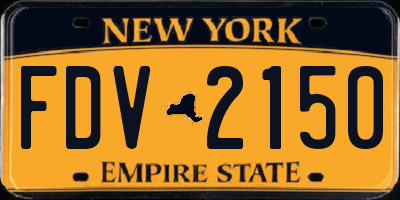 NY license plate FDV2150