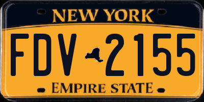 NY license plate FDV2155