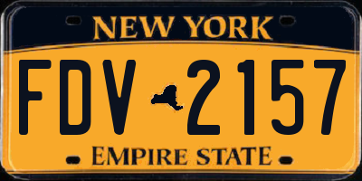 NY license plate FDV2157