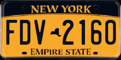 NY license plate FDV2160