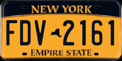 NY license plate FDV2161
