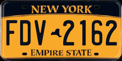 NY license plate FDV2162