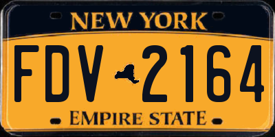 NY license plate FDV2164