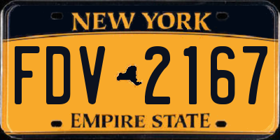 NY license plate FDV2167