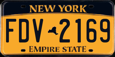 NY license plate FDV2169