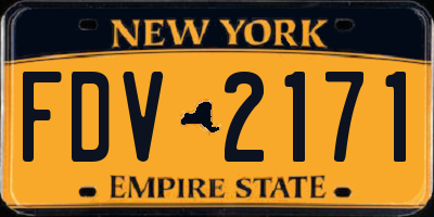 NY license plate FDV2171