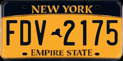 NY license plate FDV2175