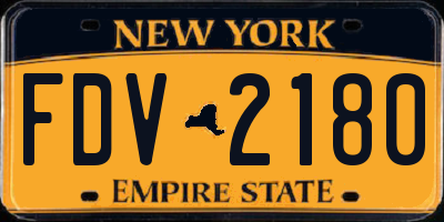 NY license plate FDV2180