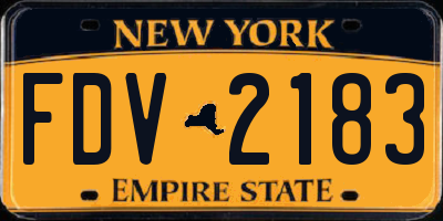 NY license plate FDV2183