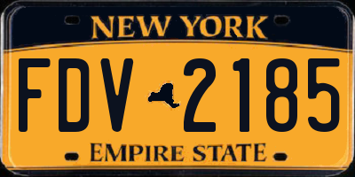 NY license plate FDV2185