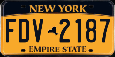 NY license plate FDV2187