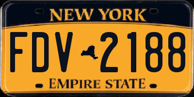 NY license plate FDV2188
