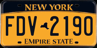 NY license plate FDV2190