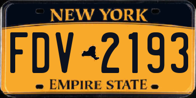 NY license plate FDV2193