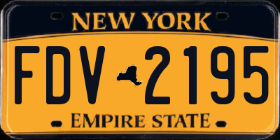 NY license plate FDV2195