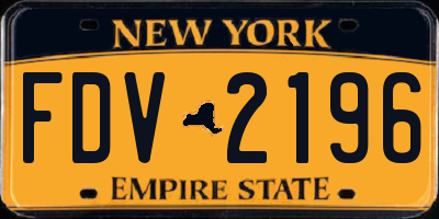 NY license plate FDV2196