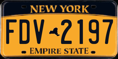 NY license plate FDV2197