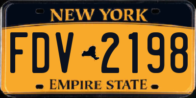 NY license plate FDV2198