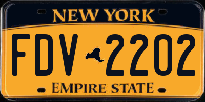 NY license plate FDV2202