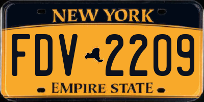 NY license plate FDV2209