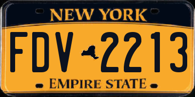 NY license plate FDV2213