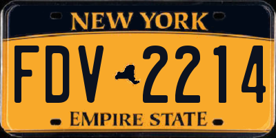 NY license plate FDV2214