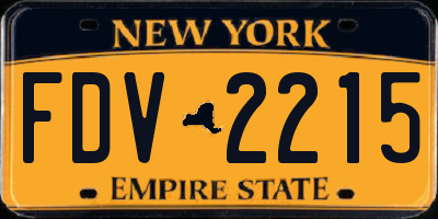 NY license plate FDV2215