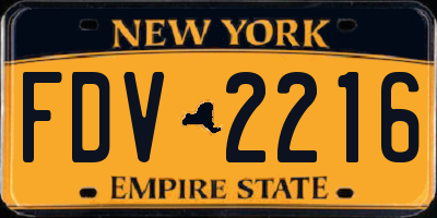 NY license plate FDV2216