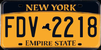 NY license plate FDV2218