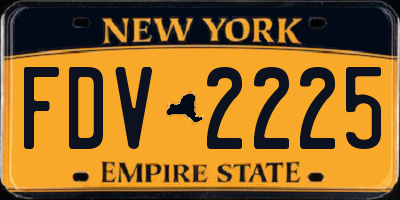 NY license plate FDV2225