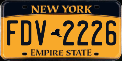 NY license plate FDV2226