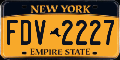NY license plate FDV2227