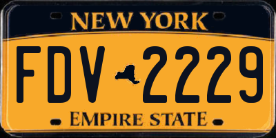 NY license plate FDV2229