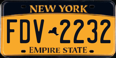 NY license plate FDV2232