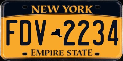 NY license plate FDV2234