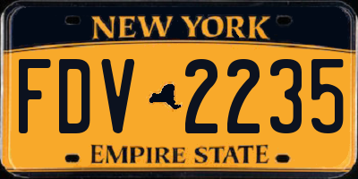 NY license plate FDV2235