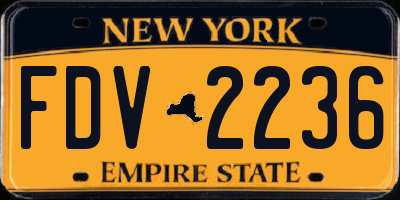 NY license plate FDV2236