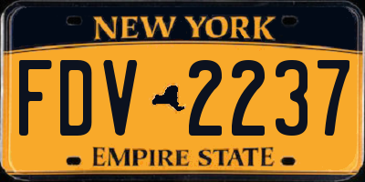 NY license plate FDV2237